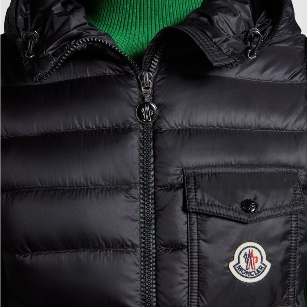 Moncler Shiny Black Puffer Vest - Picture 3 of 14